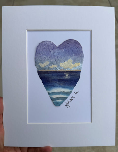 Whale in the Storm 8 x 10  - Original Watercolor Paintings By Seasons Kaz Sparks