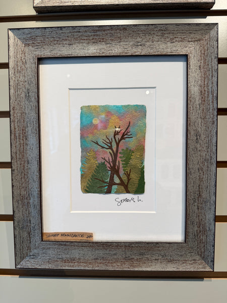 Sunset Moondance 8 x 10  - Original Watercolor Paintings By Seasons Kaz Sparks