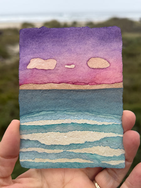 The Sea Sees All 8x10  - Original Watercolor Paintings By Seasons Kaz Sparks