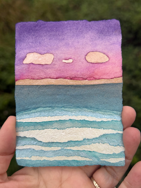 The Sea Sees All 8x10  - Original Watercolor Paintings By Seasons Kaz Sparks