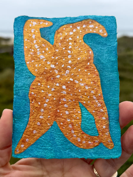 Boogie Sea Star 8x10 in matting- Original Watercolor Paintings By Seasons Kaz Sparks