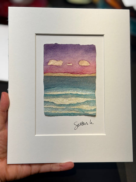 The Sea Sees All 8x10  - Original Watercolor Paintings By Seasons Kaz Sparks