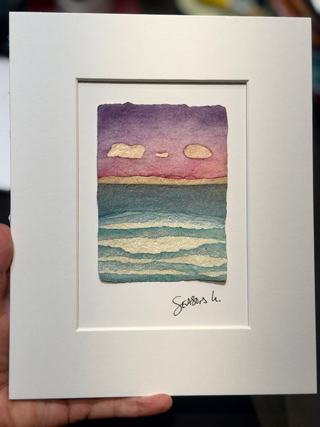 The Sea Sees All 8x10  - Original Watercolor Paintings By Seasons Kaz Sparks