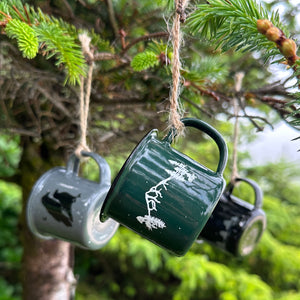 3oz Mini Enameled Campfire Mug Ornaments