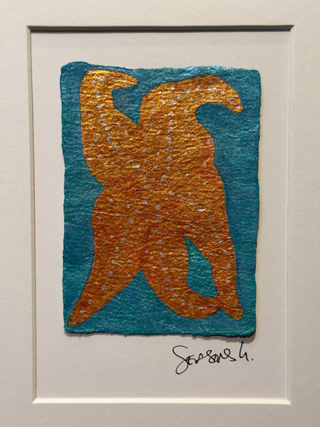 Boogie Sea Star 8x10 in matting- Original Watercolor Paintings By Seasons Kaz Sparks