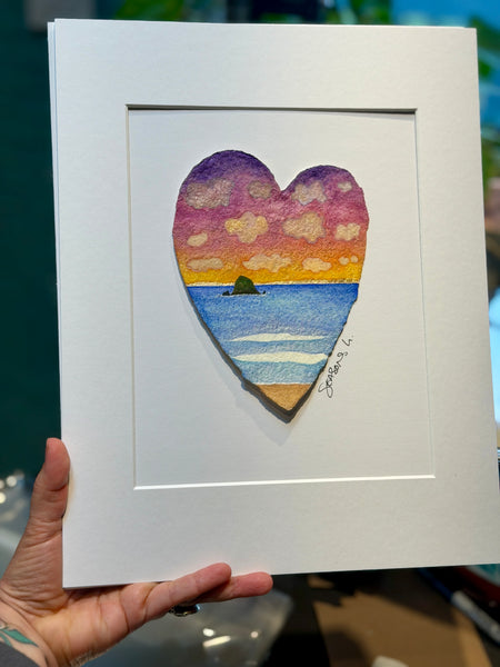 When the Sky says I Love You 11 x 14  - Original Watercolor Paintings By Seasons Kaz Sparks