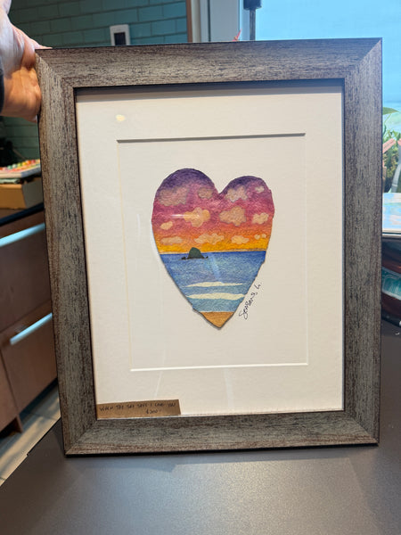 When the Sky says I Love You 11 x 14  - Original Watercolor Paintings By Seasons Kaz Sparks