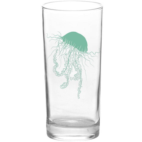 Jellyfish Sashay Color Green Tall Collins Glass