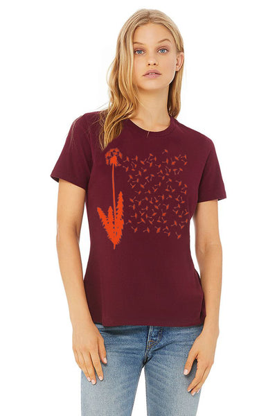 1000 Wishes Tee  - Women's Crew Neck - Maroon
