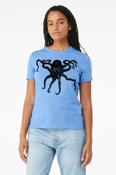 Octopus Kraken T-Shirt - Women's Heather Slate or  Carolina Blue
