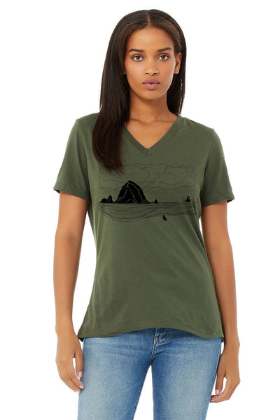 Haystack Humpback V-Neck Women's Tee Shirt