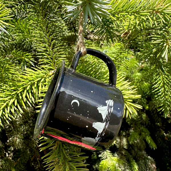 Salty Raven Mini Enameled Campfire Mug Ornaments