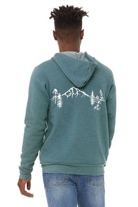 Mountain Forest Ultra Soft Zip Up Hoodie - Unisex Heather Deep Teal