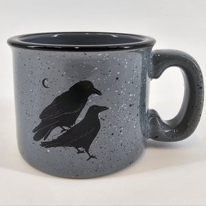 Celestial Ravens Grey Ceramic Campfire Mug