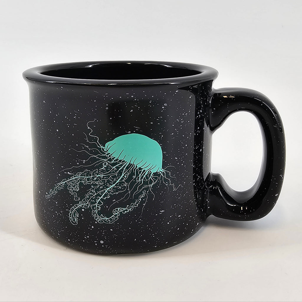 Sashay Jellyfish Black 15oz Ceramic Campfire Mug Glass Only