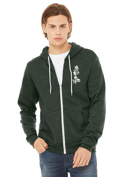 Mountain Forest Ultra Soft Zip Up Hoodie - Unisex Heather Forest