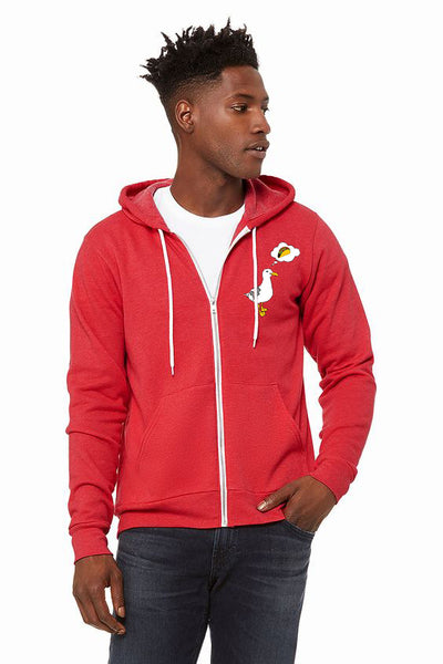 Octo's Tacos Zipped Hoodie - Unisex Heathered Red