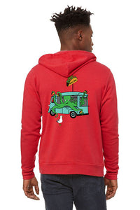 Octo's Tacos Zipped Hoodie - Unisex Heathered Red
