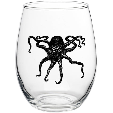 Octopus Kraken Stemless Wine Glass