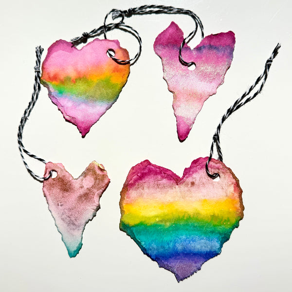 Heart Ornaments - Hand Painted By Seasons Kaz Sparks