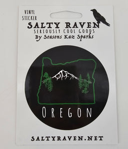 Oregon Map Mt Hood HVS Vinyl Sticker