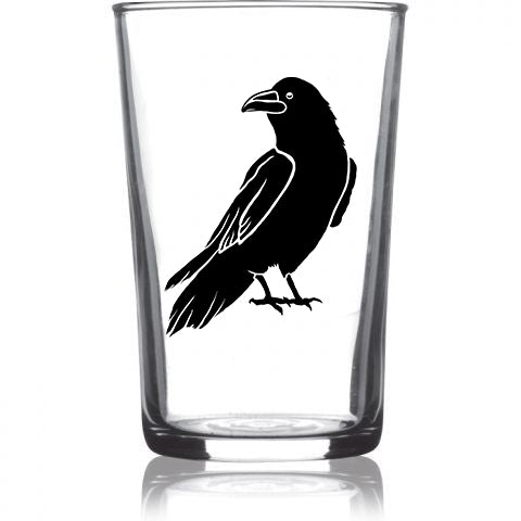 "All The Ravens" 6.75oz Euro Wine Juice Glass 4 Pack Black Set