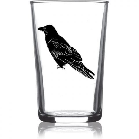 "All The Ravens" 6.75oz Euro Wine Juice Glass 4 Pack Black Set