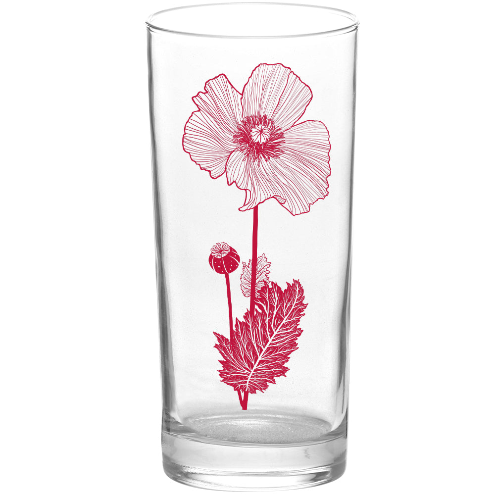 Flowers Poppy Flower Color Red Tall Collins Glass