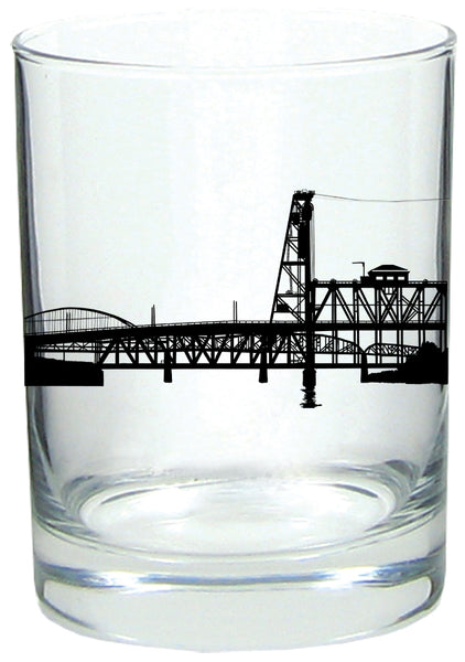 Portland Bridges Lowball Rocks Glass