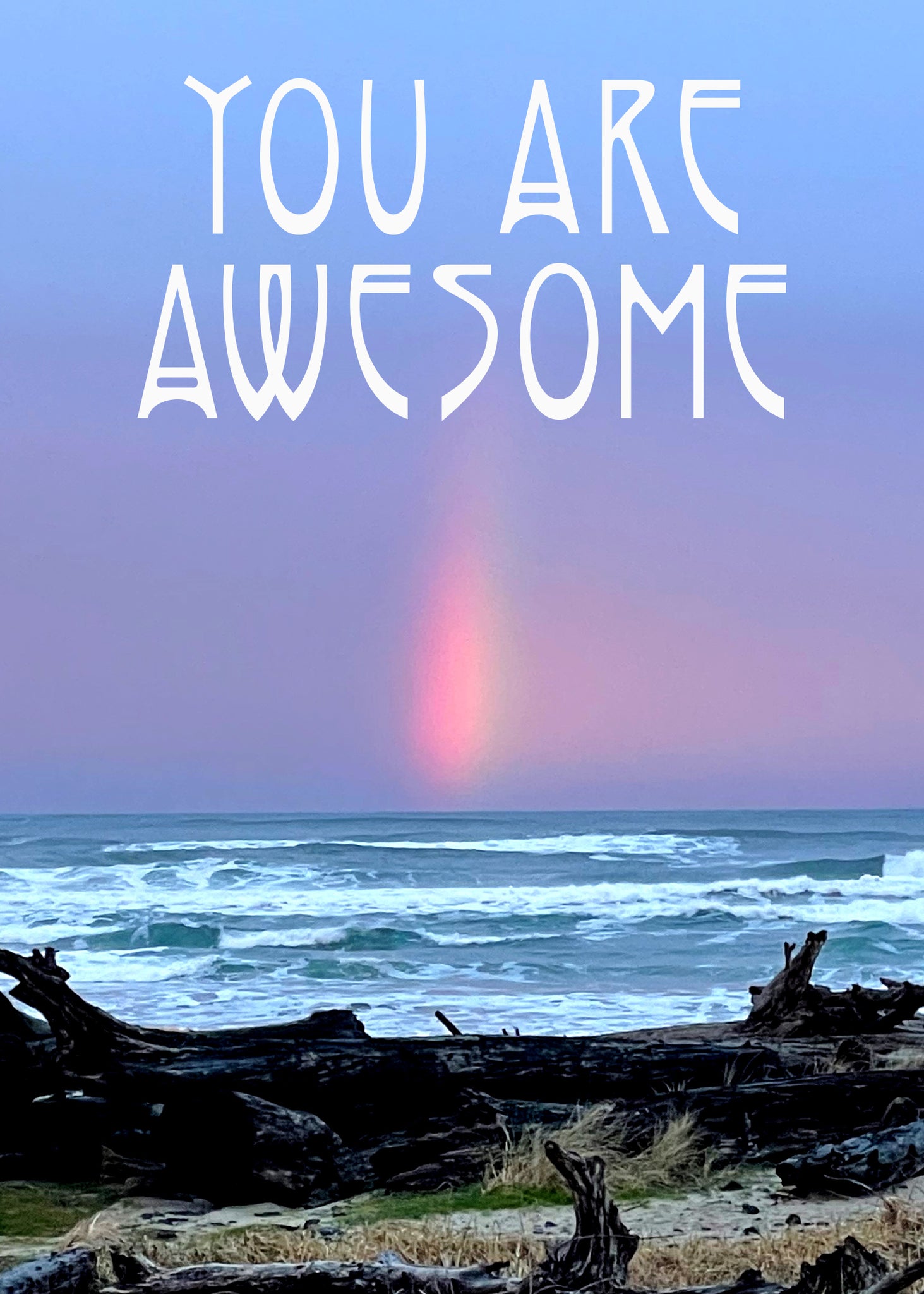 Rainbow "You are Awesome" Blank Greeting Card