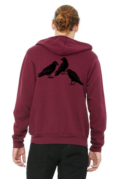 Ravens Chat Ultra Soft Zip Up Hoodie - Unisex Maroon