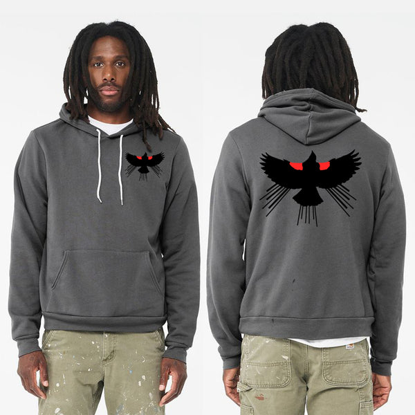 Red Winged Blackbird Soft Pull Over Hoodie - Unisex Asphalt