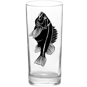 Fish Rockfish Black Tall Collins Glass