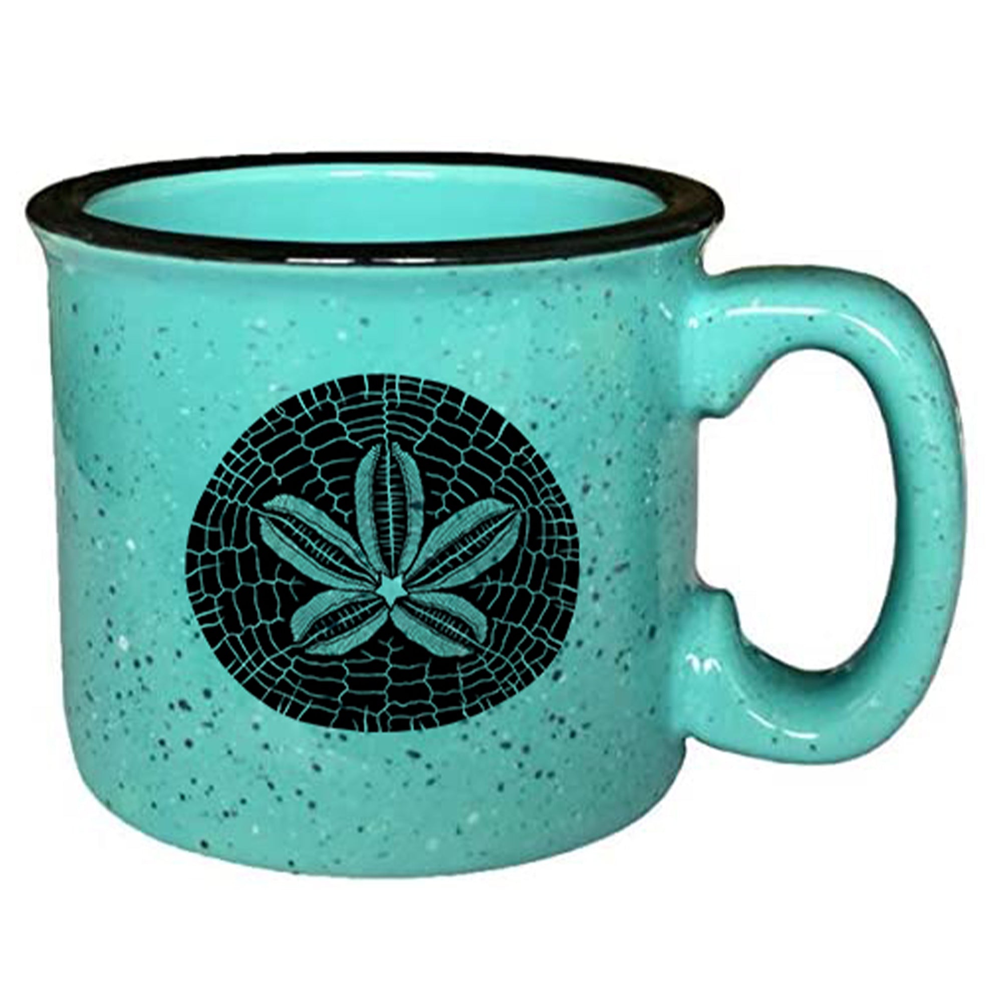 Sand Dollar Aqua Ceramic Campfire 15oz Mug