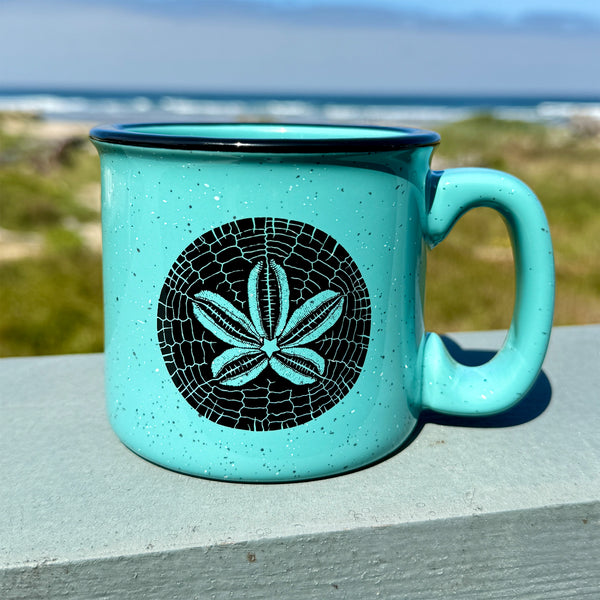 Sand Dollar Aqua Ceramic Campfire 15oz Mug