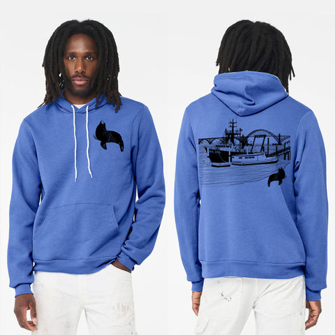 Sea Lion's Port Sponge Fleece Pull Over Hoodie - Unisex Heather Columbia Blue