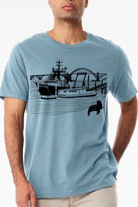 Sea Lion's Port T-Shirt - Unisex Vintage Denim