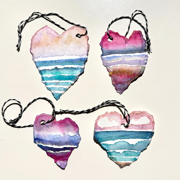 Mini Original Heart Paintings- Hand Painted By Seasons Kaz Sparks