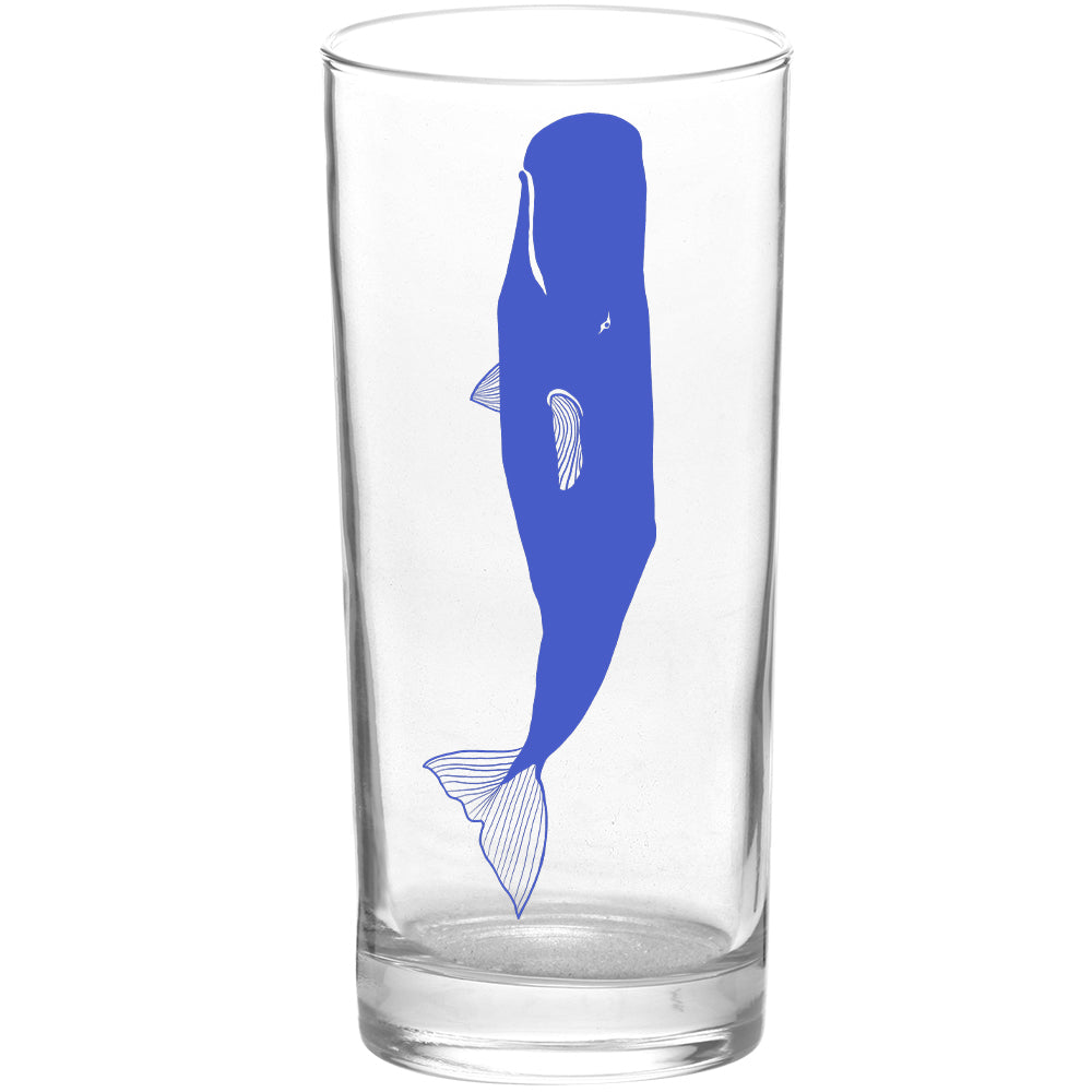 Whales Sperm Whale Color Blue Tall Collins Glass