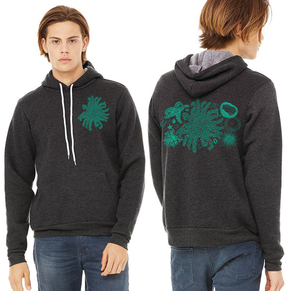 Tide Pool Treasures Ultra Soft Sponge Fleece Pullover Hoodie Dark Grey Heather