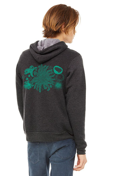 Tide Pool Treasures Ultra Soft Sponge Fleece Pullover Hoodie Dark Grey Heather