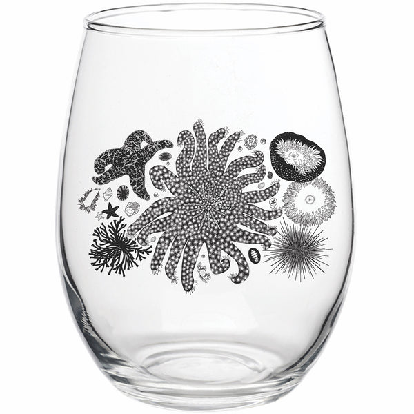 Tide Pool Treasures Stemless Wine Glass