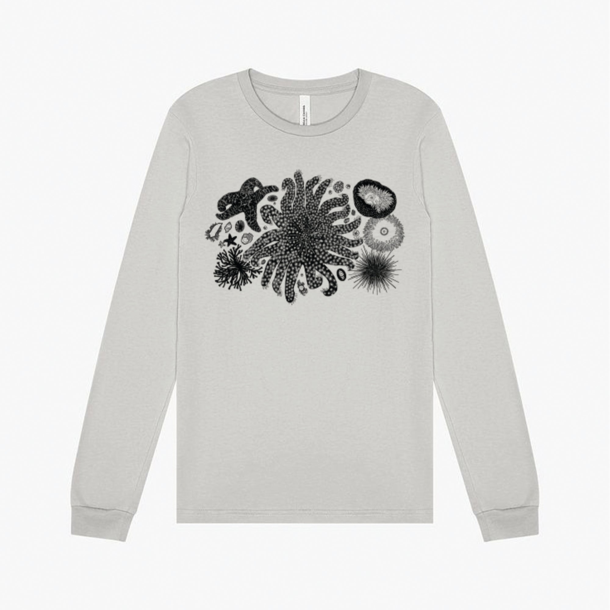 Tide Pool Treasures T-Shirt Long Sleeve Unisex Silver