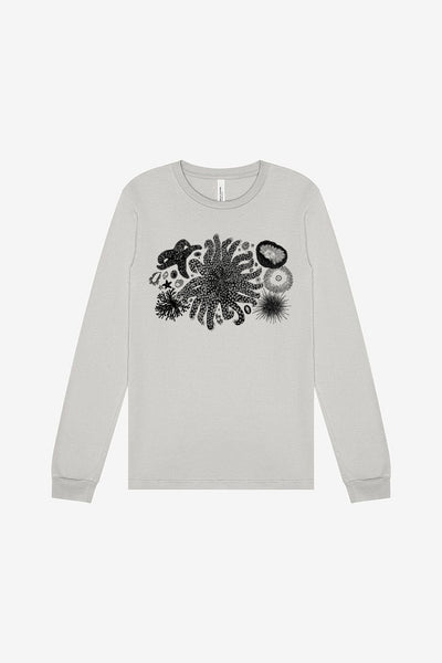 Tide Pool Treasures T-Shirt Long Sleeve Unisex Silver