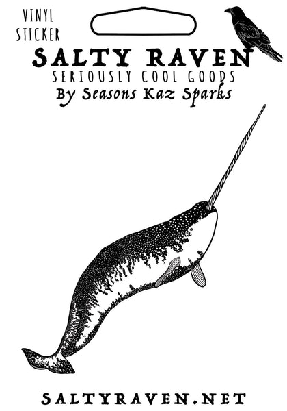 Narwhal Whale HVS Vinyl Peel Away Sticker