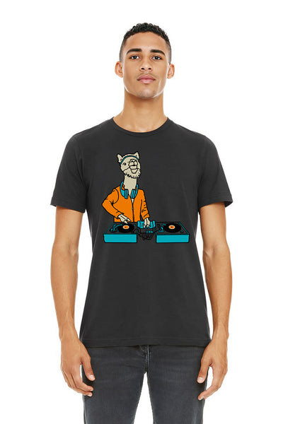 DJ LlamaRama T-Shirt *Limited Edition* - Unisex Heather Maroon And Dark Grey