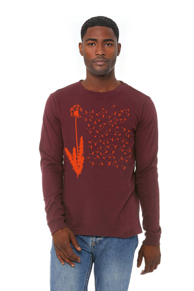 1000 Wishes Unisex Long Sleeve Heather Maroon and Maroon