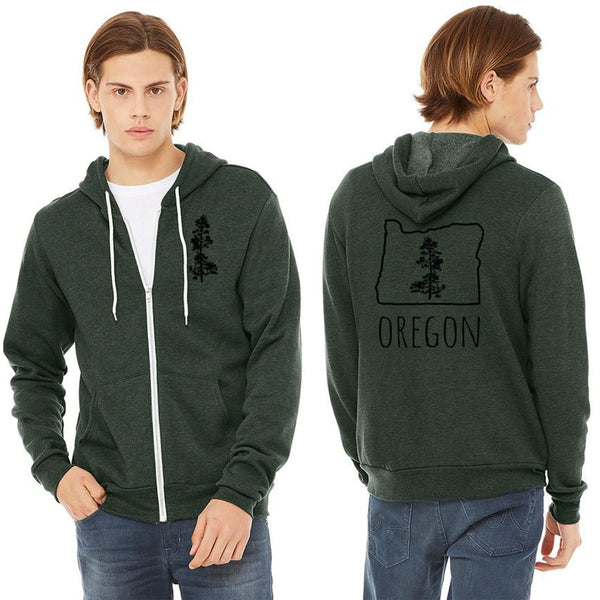 Oregon Pine Ultra Soft Zip Up-Hoodie - Unisex Forest