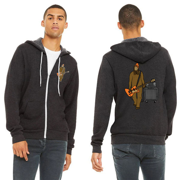 Mr Big On Bass Ultra Soft Zip Up Hoodie - Unisex Dark Grey Heather