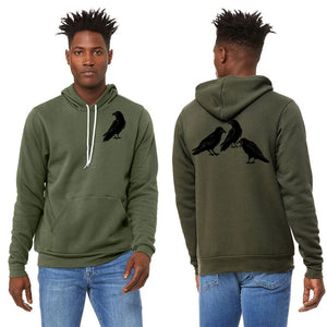 Ravens Chat Raven - Pullover Military Green Hoodie